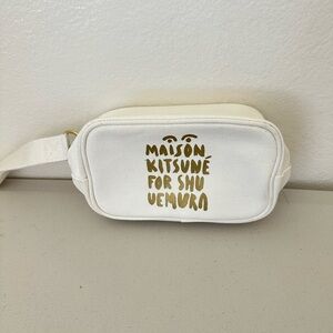Maison Kitsuné for Shu Uemura White and Gold Pouch
